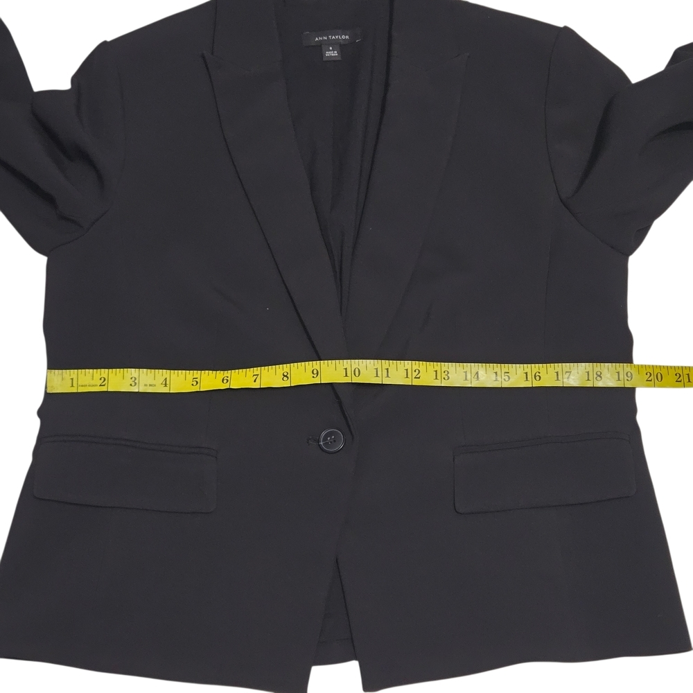 ANN TAYLOR Single Button Black Blazer Women US 8 - Picture 8 of 12